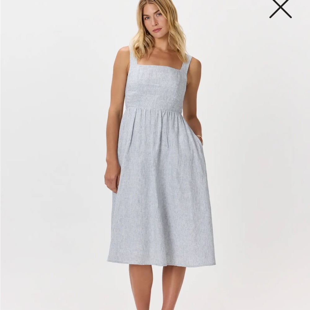 Quince European linen midi dress size M